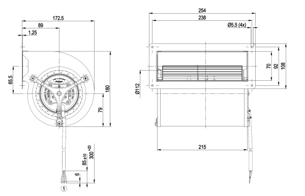 Центробежный вентилятор ebmpapst D1G133AB2918