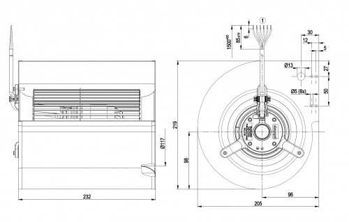 Центробежный вентилятор ebmpapst D2E146AP4714