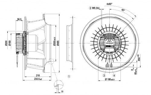 Центробежный вентилятор ebmpapst R3G450RK5601