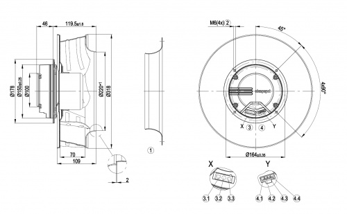 Центробежный вентилятор ebmpapst R3G310AJ3861