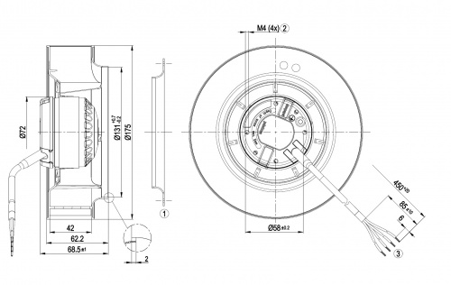 Центробежный вентилятор ebmpapst R2E175AR7005