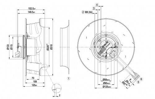 Центробежный вентилятор ebmpapst R3G310AO5201