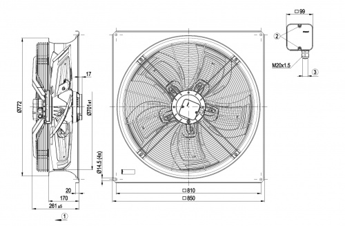 Осевой вентилятор ebmpapst W4D710GE0107