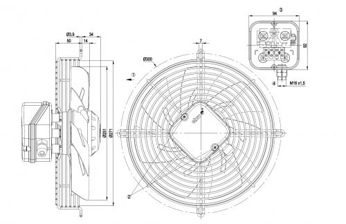 Осевой вентилятор ebmpapst S2E250AL0611