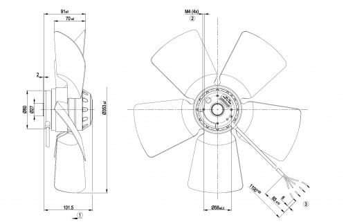 Осевой вентилятор ebmpapst A4E350AA0623
