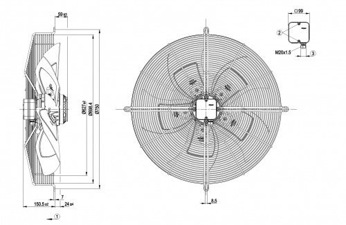 Осевой вентилятор ebmpapst S6E630AE0101