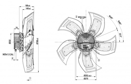 Осевой вентилятор ebmpapst A3G800AU2371