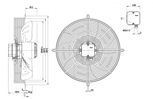 Осевой вентилятор ebmpapst S4D450GA1402