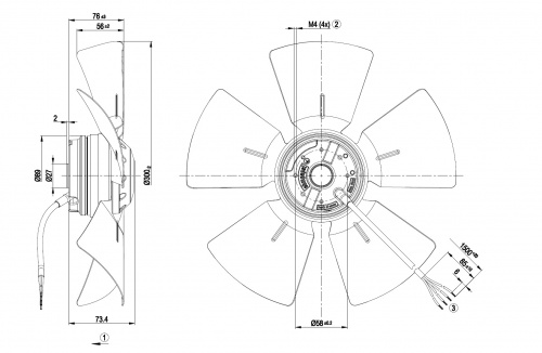 Осевой вентилятор ebmpapst A4E300AB0148