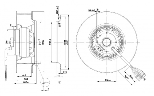 Центробежный вентилятор ebmpapst R2D190AC0810