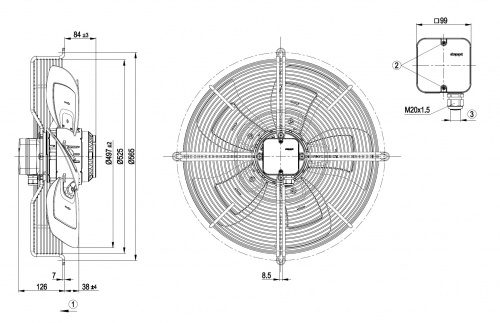Осевой вентилятор ebmpapst S4E500AE0301