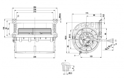 Центробежный вентилятор ebmpapst D2E133LM3401