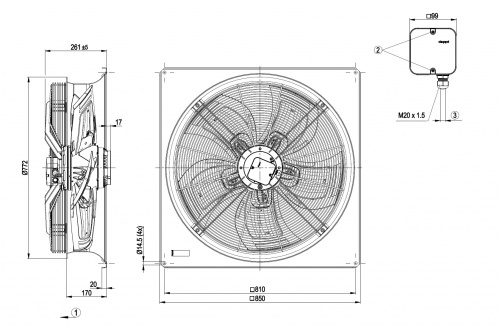 Осевой вентилятор ebmpapst W4D710GF0101