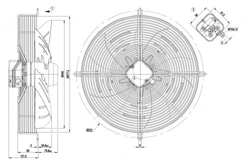 Осевой вентилятор ebmpapst S4E450AP0120