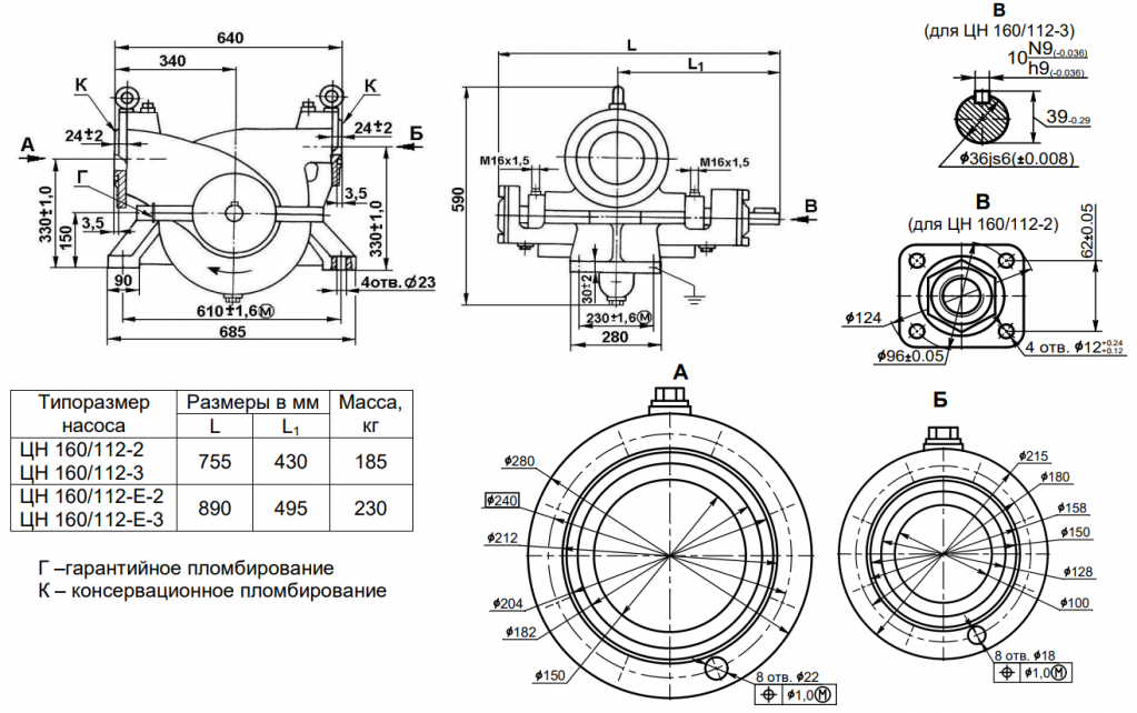 Габаритный чертёж насосов с верхним расположением патрубков.png
