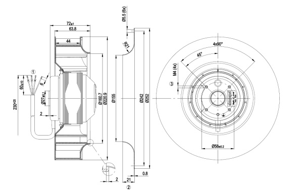 Центробежный вентилятор ebmpapst R2D220AB0219