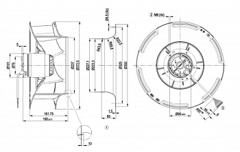 Центробежный вентилятор ebmpapst R4D355RB1001