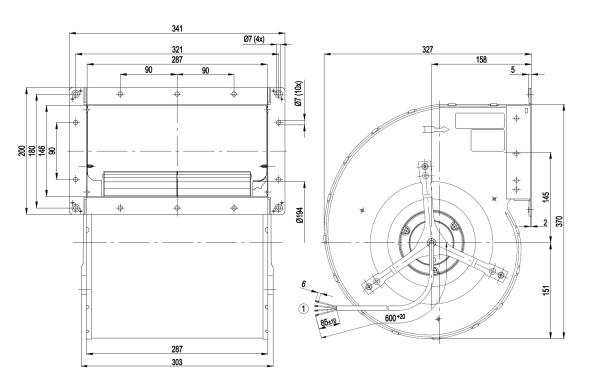 Центробежный вентилятор ebmpapst D4E225BC0102