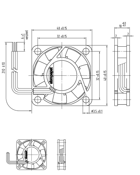Вентилятор компактный ebmpapst 412 F/2