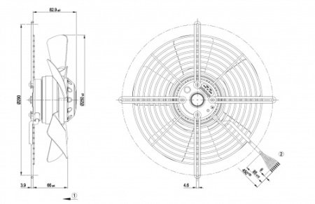 Осевой вентилятор ebmpapst S2D250BA0201