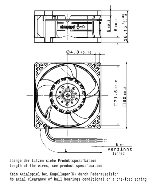 Вентилятор компактный ebmpapst 8214 JNR