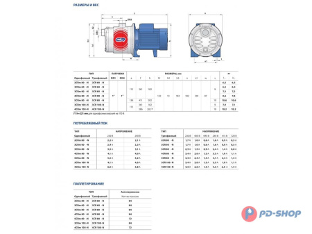 Насос из нержавеющей стали Pedrollo 4CR 200X
