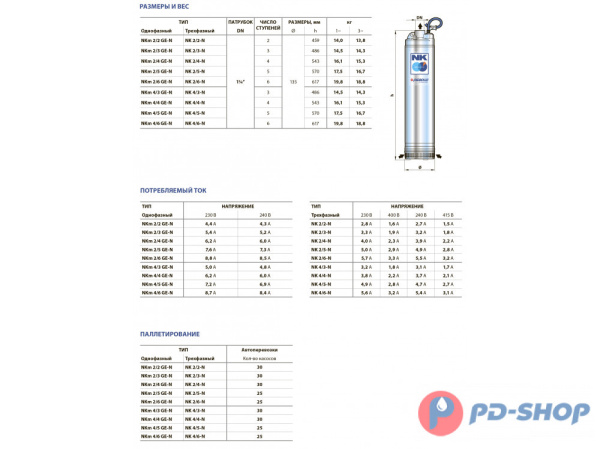 Насос колодезный Pedrollo NKm 2/2 кабель 20м