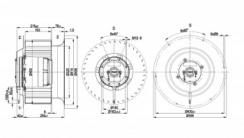 Центробежный вентилятор ebmpapst R4D400CO0101~(4920/4,92 кВт) 1210 об/мин