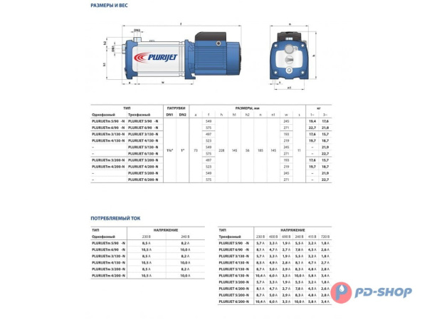 Насос самовсасывающий Pedrollo PLURIJETm 4/130X