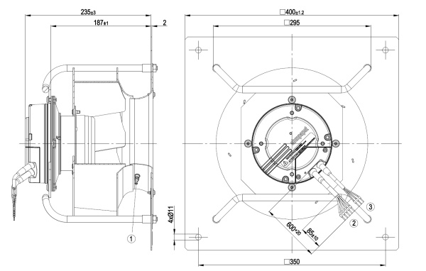 Центробежный вентилятор ebmpapst K3G250AT3972