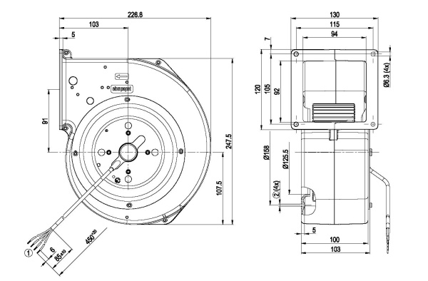 Центробежный вентилятор ebmpapst G2E146DW0701