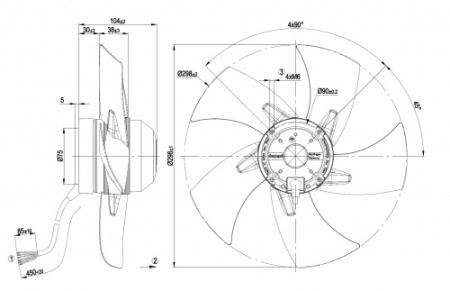 Осевой вентилятор ebmpapst A2D300AP0211