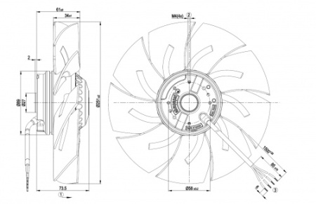 Осевой вентилятор ebmpapst A2E250AM0612