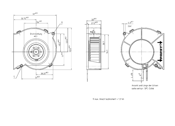 Вентилятор компактный ebmpapst RL 65-21/12