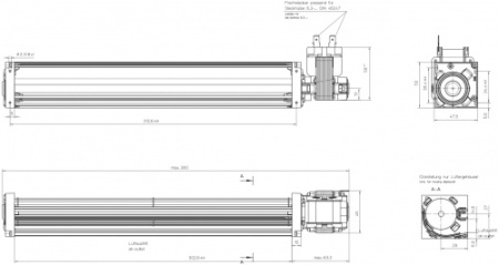 Тангенциальный вентилятор ebmpapst QL3/3000A2-2118LH-455ca
