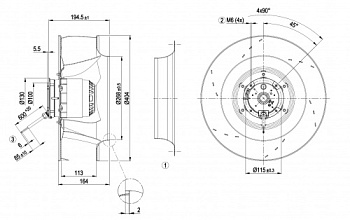 Центробежный вентилятор ebmpapst R4E400AP1706