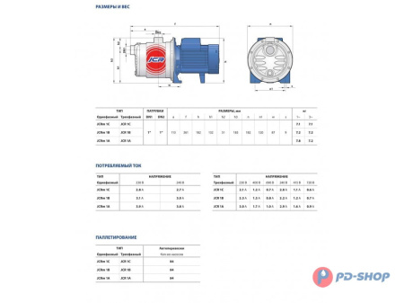 Насос из нержавеющей стали Pedrollo JCRm 1 B