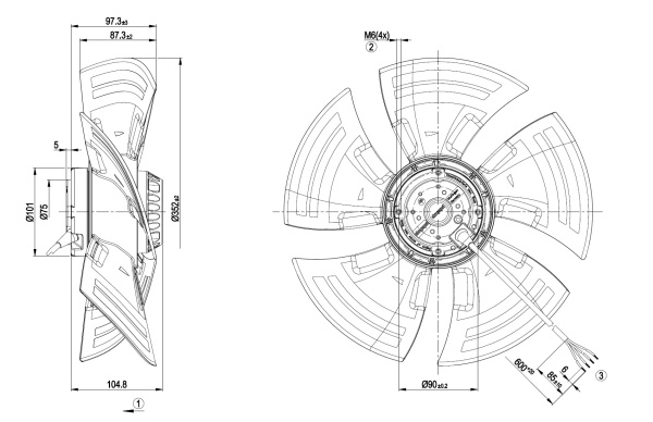 Осевой вентилятор ebmpapst A4E350AN0201