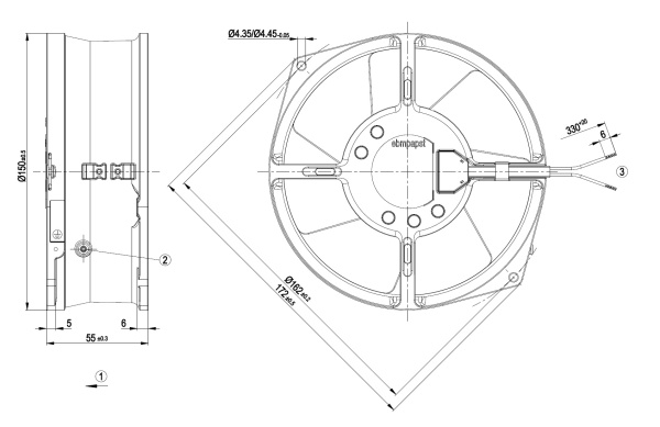 Осевой вентилятор ebmpapst W2S130AA0301